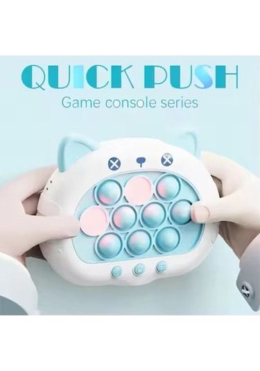 Bebek Işıklı Ve Sesli Elektronik Popit Eğitici Oyuncak Quick Push Konsol Mavi