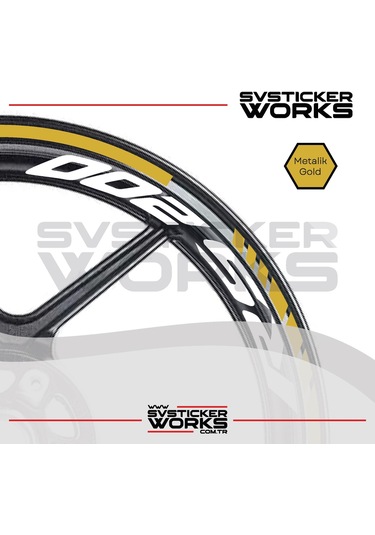 Bajaj Rs200 Jant Sticker Dış Ve İç Set Sticker Jant Şeridi Altın