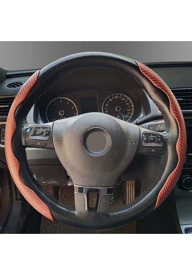 7 Renk Karbon Fiber Direksiyon Kapağı Bölümlü Koruma Anti Kayma Brown Kahverengi
