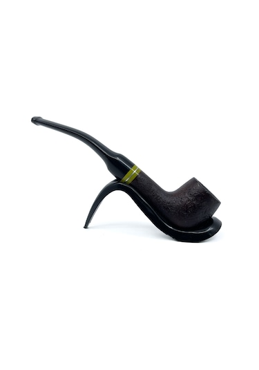Dapper Bent Billiard Briar Gül Kökü 9 Mm Filtreli El Yapımı Pipo - 3068