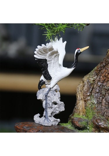 Pazly El Yapımı Beyaz Turna Bonsai Heykeli - Ev & Bahçe Dekoru