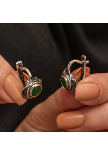 Artsmagazinmücevher Gümüş Çiçek Desenli Otantik Kadın Küpe