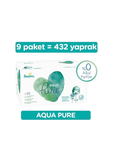 Prima Pampers Aqua Pure Bebek Islak Mendil 9x48 Adet PRI-7144