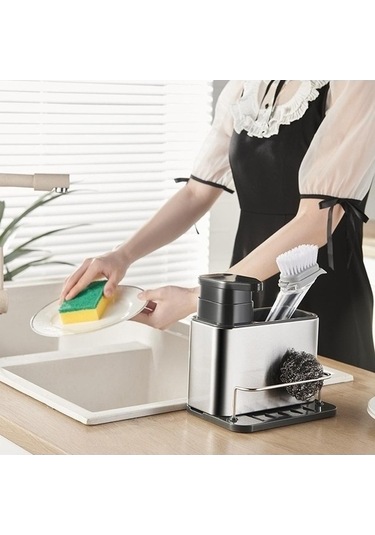 Tongxida Bosphorusboutique Tutucu Trendooze Sünger Sabunluk Mw Lavabo Ile Gri Fonksiyonlu Düzenleyici Koleksiyon Gri