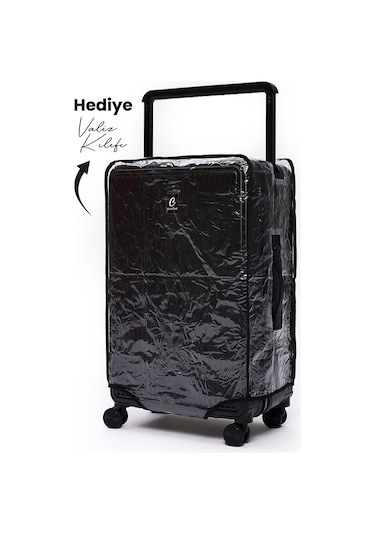 Elatae Vouge Exclusive Ultra Strong 2'li Valiz Seti Orta Boy - Kabin Boy Siyah V10737 Siyah