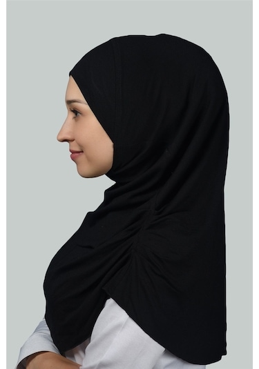 Altobeh Hazır Türban Büzgülü Pileli Pratik Eşarp Tesettür Hijab - Namaz Örtüsü - Siyah