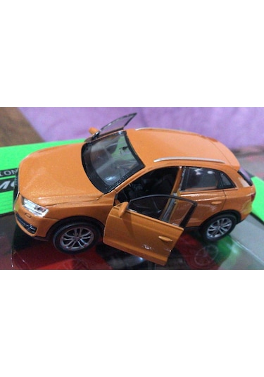 Oyuncak Model Metal Araba 1/36 Çek Bırak Turuncu Audi Q3 Jeep