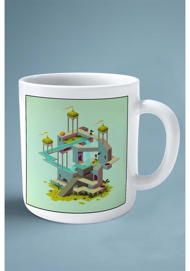 Monument Valley Oyun Baskılı Kupa Bardak Çift Taraflı Baskı Kişiye Özel Model 3 Çok Renkli