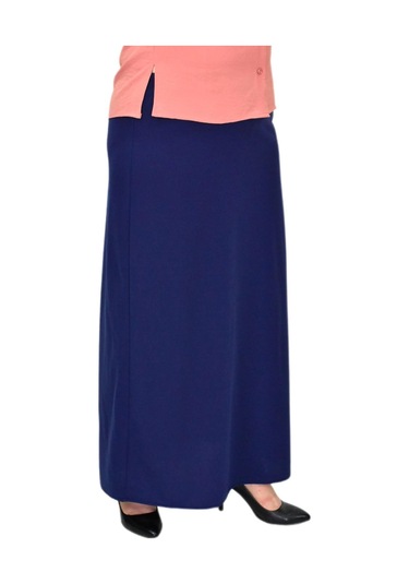Kadın Uzun Lastikli Kalem Etek Bgl-st04727 Lacivert