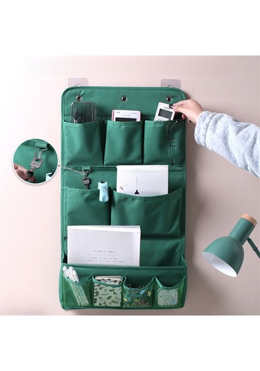 Fosenze Duvarlı Kumaş Depolama Çantası - Yatak Odası/kolej İçin Telefon Ve Küçük Eşyalar İçin İki Seviyeli Siyah Duvar Asağı