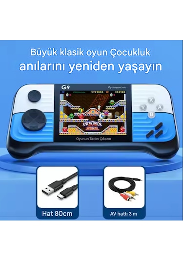 Qasul G9 3.0" Yüksek Çözünürlüklü Ekran Retro Hit Oyun Konsolu