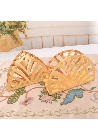 Reedark Şık Ve Dayanıklı Altın Renkli Yuvarlak Peçete Standı - Kafe, Restoran Ve Ev Kullanımı İçin Diğer