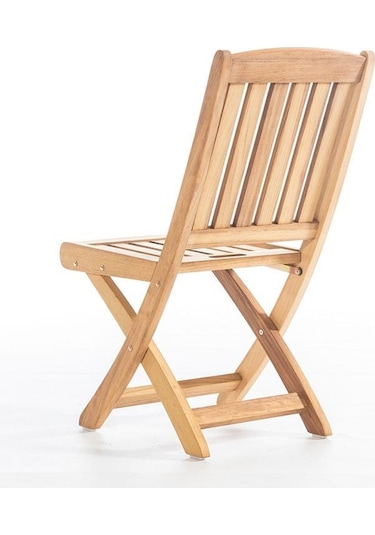 Rehome Samba İroko Katlanabilir Kolsuz Sandalye Kahverengi