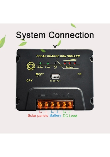 20a Güneş Kontrol Cihazı Güneş Paneli Akü Regülatörü 12volt/24volt Otomatik Tanımlama Güneş Şarj Kontrol Cihazı