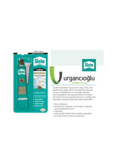 Sista Universal Beyaz Silikon Tüp 50Gr Beyaz