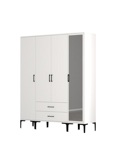 Variant Kumsal 4 Kapılı Str Gardrop - Beyaz / Beyaz