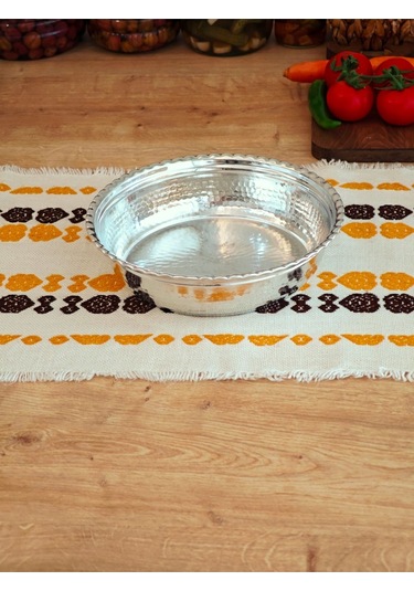 Modabakır Bakır Derin Servis Tabak Kase 24 Cm Model:ssdaa46 Gümüş