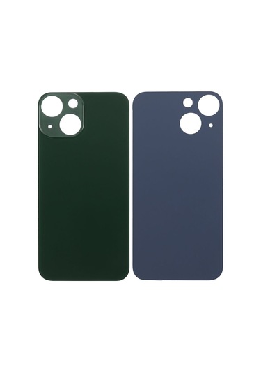 Apple Uyumlu iPhone 13 Mini Logolu Arka Pil Batarya Kapağı, Lens Hariç. Yeşil