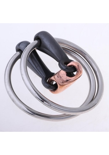 Homyl Copper Link Eggbutt Kantarma Kantarması Yüzük At Için 125mm Gümüş