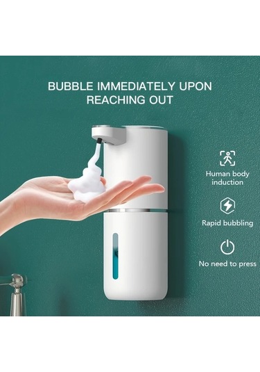 Techbloom 12.85oz Siyah Ekran Şeffaf Şişe Köpük Tip Otomatik Sensörlü Duvar Sabunluk Şarj Edilebilir Modern Siyah Banyo Mutfak 11.8x5cm Çift Kişilik