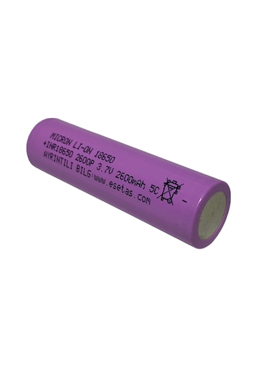 Micron 18650 3.7 V 2600 mAh 5C Lityum Başsız Pil