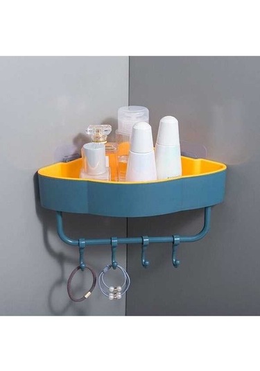 Fortunelane Sunsıom Duş Odası Köşe Rafı, Su Akışlı Tasarım, 4 Çekmeceli Kuru, Mavi Pp Malzeme, 22.5x11 Cm Koyu Mavi Koyu Mavi