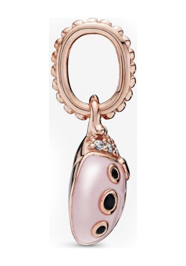 Nur Silver Rose Uğur Böceği Gümüş Charm Nur-bl10039