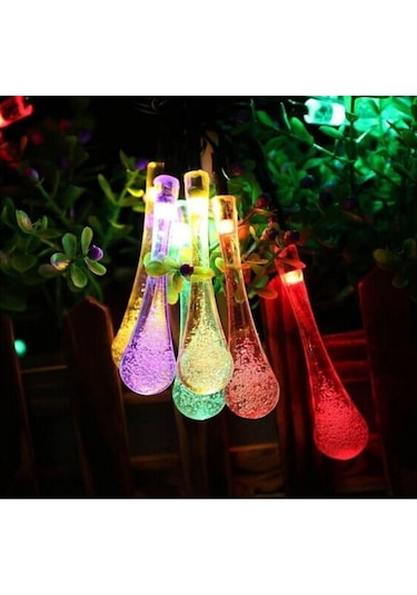 Sge Teknoloji Güneş Enerjili Su Damlası 30 Led Rgb Çok Renkli Sol
