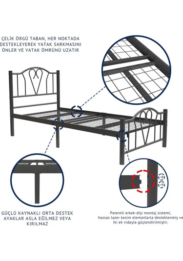 Aksviva Orkide Çift Kişilik Ferforje Metal Karyola