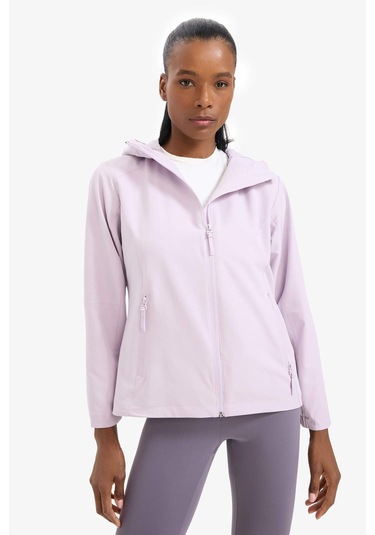 Defacto Defactofit Su İtici Regular Fit Kapüşonlu Fermuarlı Yağmurluk C4952ax25aupr497 Mor