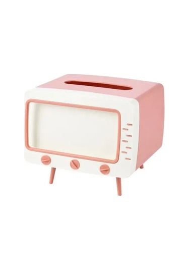 Retro Figürlü Telefon Tutucu Ve Peçetelik Renkli