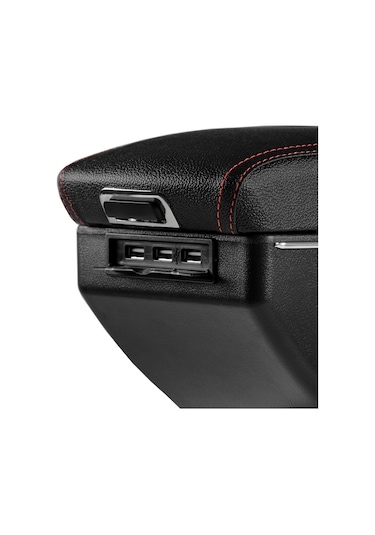 Oto Kolçak Sürgülü Ve Usb Şarj Girişli Tüm Araçlara Uyumlu Kol Dayama 7 Usb Girişli Kolçak Siyah