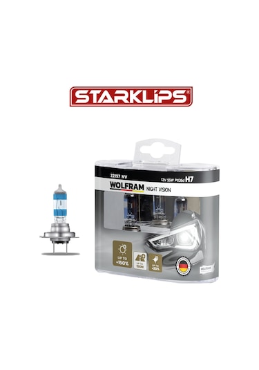 Set Ampul H7 12v 55w Px26d %150 Güçlü %20 Beyaz Işık Wolfram