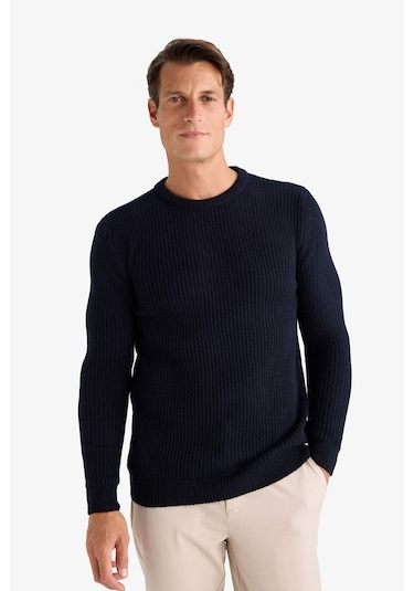 DeFacto Standart Fit Bisiklet Yaka Triko Kazak C8814AX24WNNV207