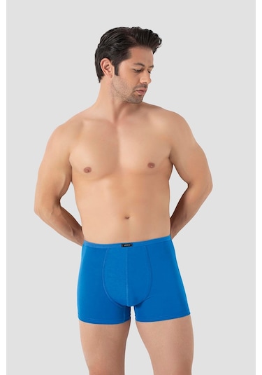 Arma Yıldız Erkek İnce Bel Lastikli Bambu Boxer Mavi 5'li Paket Mavi