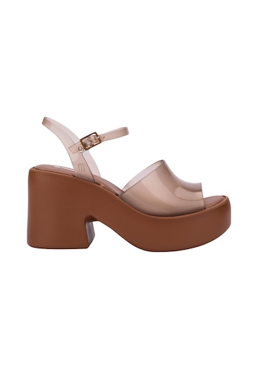 Melissa Dance Heel Ad Transparan Kahverengi Platform Topuk Ayakkabı-14481