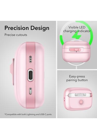 Apple AirPods Uyumlu Pro/pro 2 Halolock Magsafe Pulse Flicklock Kılıf Yeşil Yeşil
