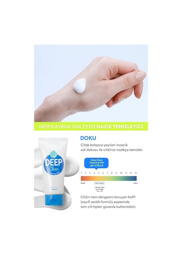 Hassas Ciltler İçin Cilt & Makyaj Temizleme Sütü A'pıeu Deep Clean Cleansing Milk 130ml