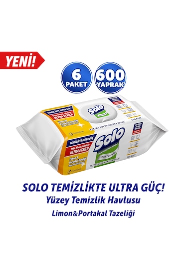 Solo Limon&portakal Tazeliği Yüzey Temizlik Havlusu 6'lı