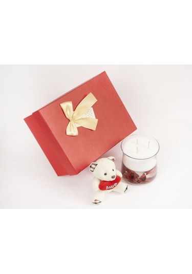 Ayıcık Hediyeli İnci Tozlu Mum