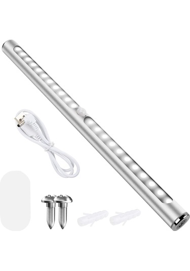 Maiyame Led Dolap Lambası, Dokunmatik Hareket Sensörlü, Sürekli Aydınlatma Modu, Usb Şarjlı, 600mah Batarya, Açı Ayarlanabilir, Beyaz Işık Beyaz