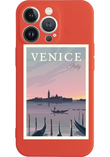 Iphone 13 Pro Venice Italy Tasarımlı Kırmızı Telefon Kılıfı Kırmızı79
