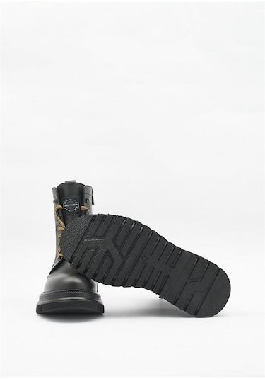 Harley Davidson Dearie Black Baskılı Deri Erkek Bot 001