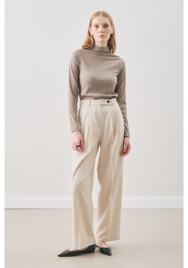 Classıc Pileli Pantolon Bej Bej