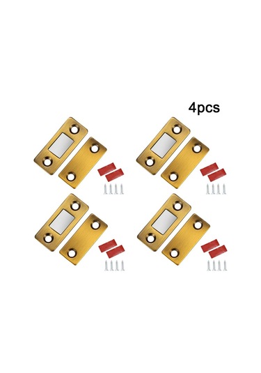 Sarı Bronz 4 Takım Deliksiz Görünmez Mıknatıslı Kapı Emme Dolabı Güçlü Manyetik Çekici