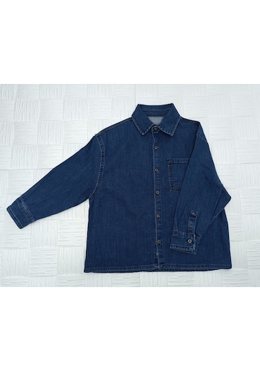 Jabber Kot Gömlek Erkek Çocuk Oversize Koyu Mavi