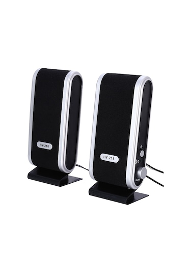 Hy-218 İnce Tasarım Usb 2.0 Siyah 1+1 Usb Hoparlör 5023