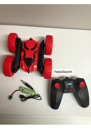 Uzaktan Kumandalı 360 Dönen Şarjlı Akrobat Stunt Car Araba Kırmızı