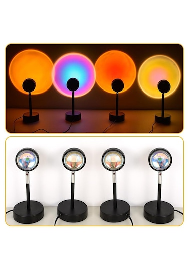 Güneş 2021 Gün Batımı Gökkuşağı Kırmızı Projektör Lambası Gece Güneşi Projeksiyon Ya Duvar Dekorasyonu Dekoratif Led Işık 56439244