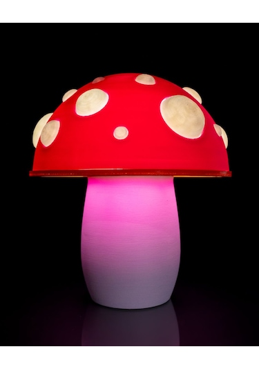 Mantar Abajur Beyaz - Kırmızı